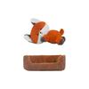 High Quality Lying Black Cat Fox Capybara In Nest Super Cute Cartoon Stuffed Animals Cuddly Plushie for Kids Birthday Gift