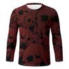 Spring and Autumn Round Neck 3D Halloween Printed Top Fashionable Casual Long Sleeved Men's T-shirts