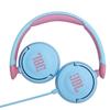 JBL JR310 Kids' Headphones with Volume Control, Customizable Stickers, and Remote Control/Mic, Light Blue/Pink, 2021 Model JBLJR310BLU