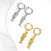Stainless Steel Vacuum-plated 18K Gold Earrings, Personalized Ear Clips, Fish Bones, and the Same Design for Men and Women