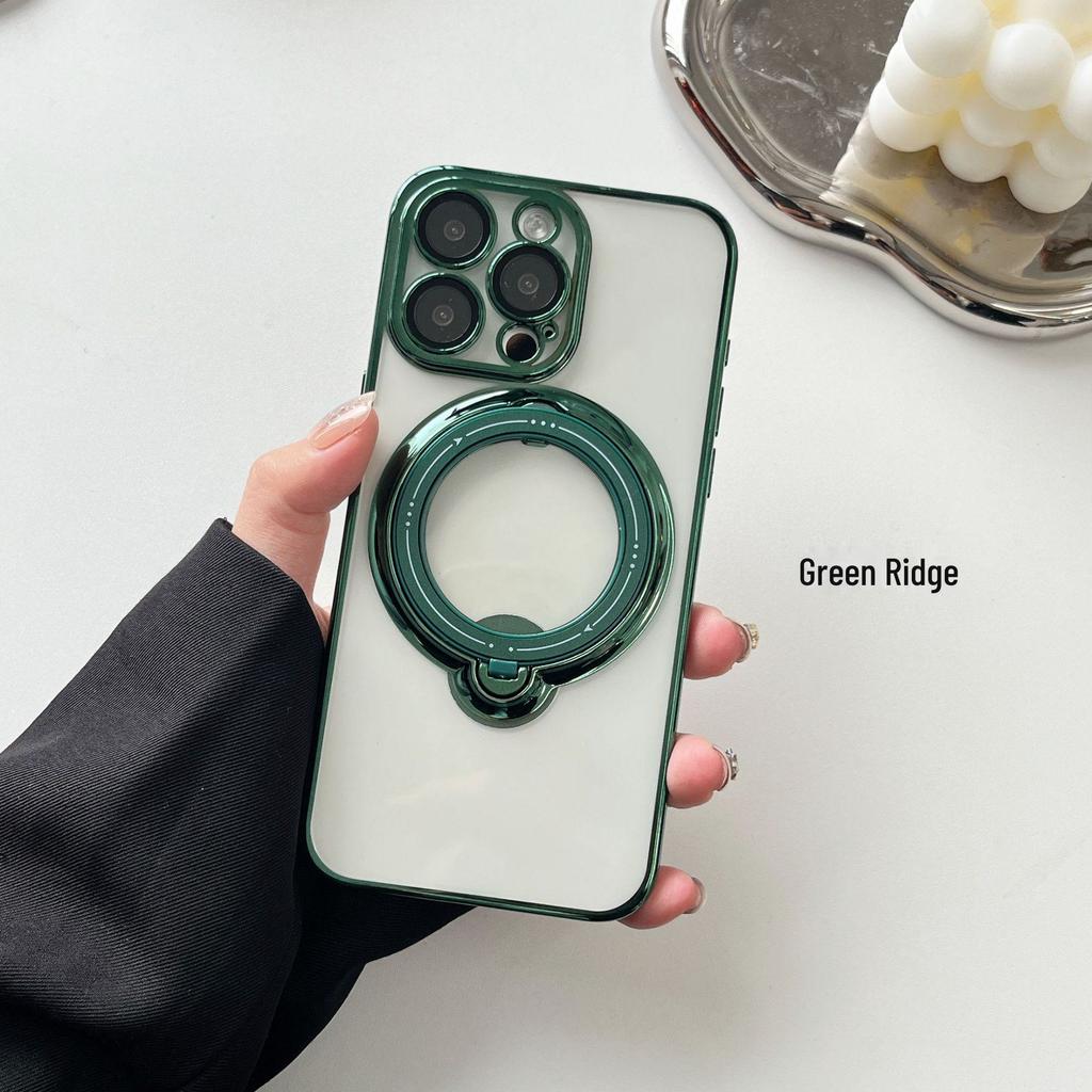 Magnetic Bracket for Apple 15 Mobile Phone Case Lens Film iPhone 13/14 ProMax Soft Shell Tide, Transparent Design
