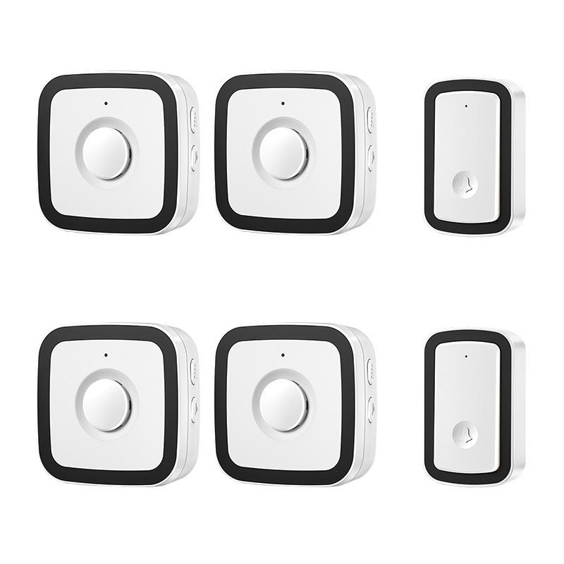 Smart Wireless Waterproof Doorbell with Remote Music Control, Two-to-Four Ding-Dong for Elderly