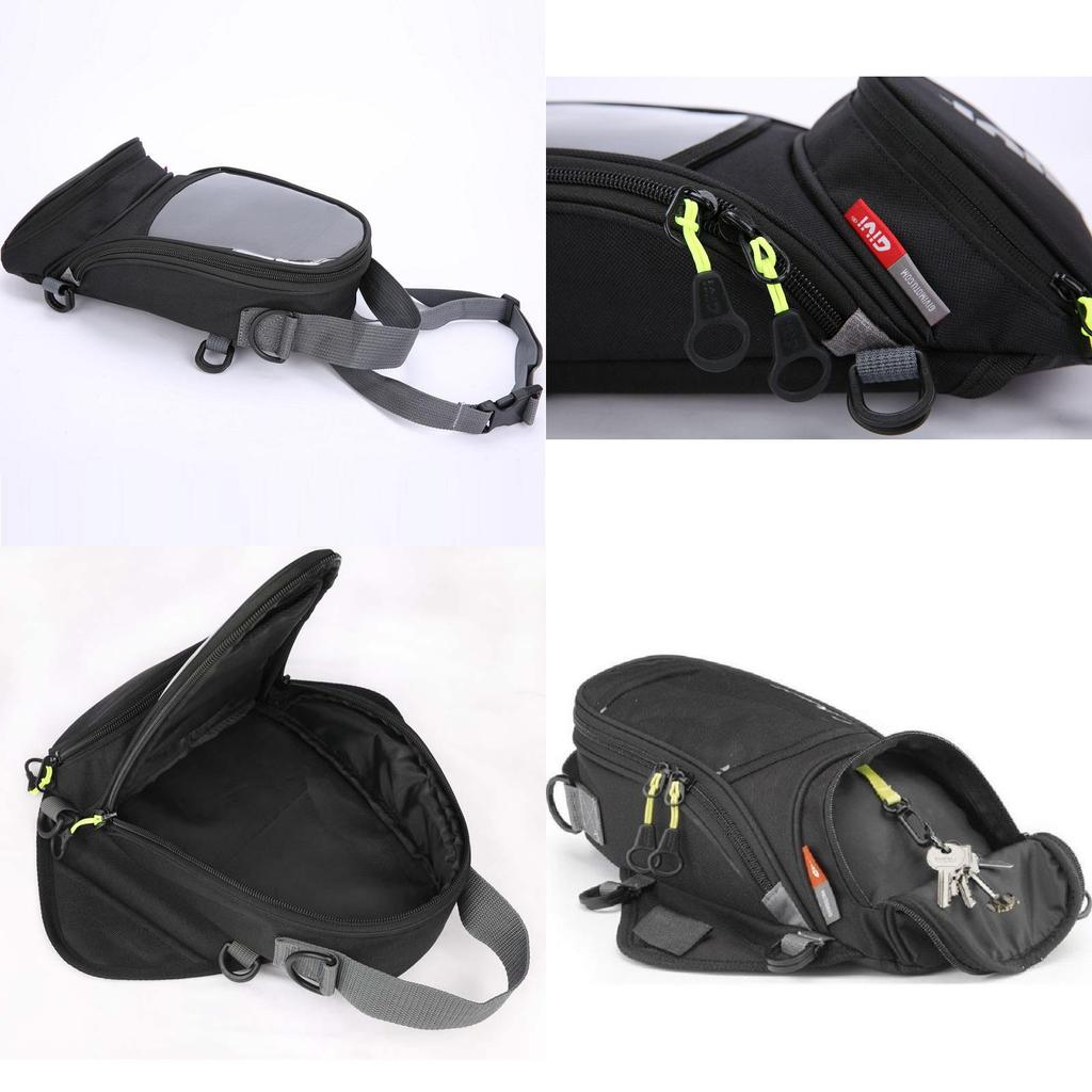 Sleek Black Magnetic Motorbike Bag With Waterproof Cover For Oil Fuel Tank