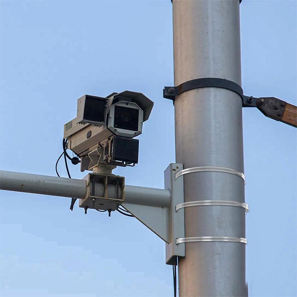 Street Sign Mounting Bracket Camera Pole Mount Adjustable Sign Holder for Stage Lights Solar Panels