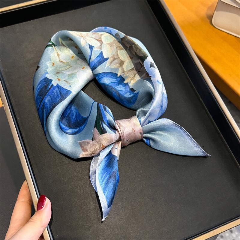 100% Silk Scarf Bandana Women Square Scarves Wrap Kerchief Mulberry Silk Spring Fashion Luxury High Quality Headband Hijab Shawl