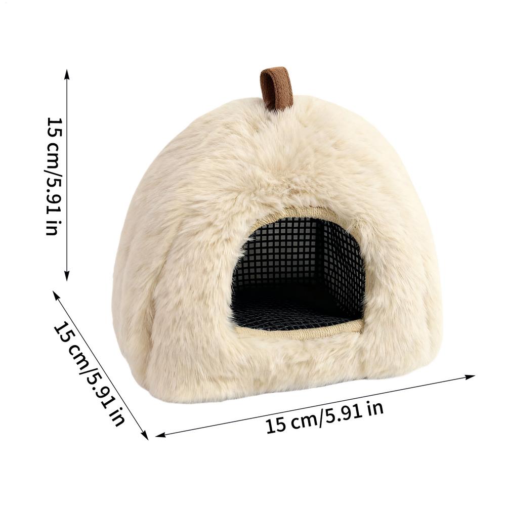 

Hamster Bed Plush House Warm Removable Pad Non Slip Small Animal Nest for Chinchilla Gerbil Mice Sleeping Resting Playing