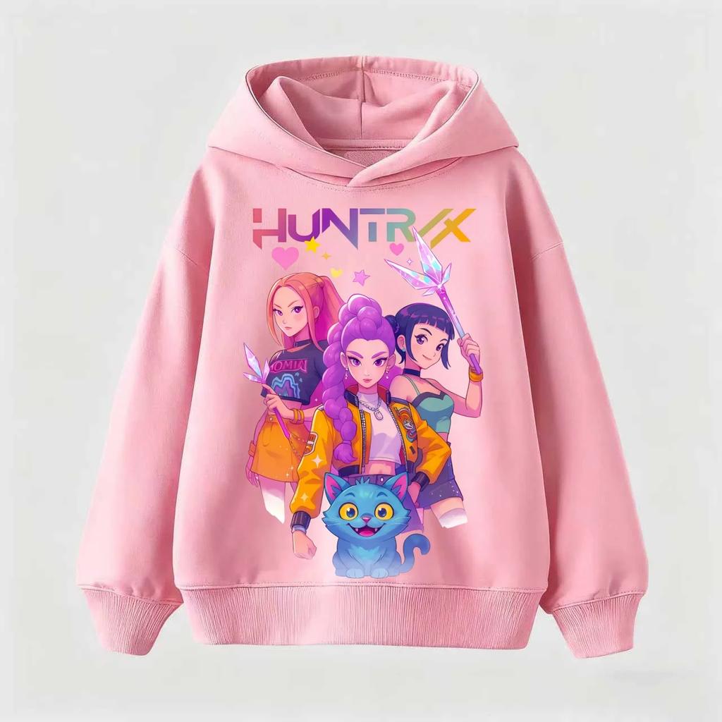 Korean KPop Demon Hunter Rumi Derpy Cartoon Girls Boy Hooded Sweatshirt Warm Children's Wave Fashion Casual Tops Casual Gift