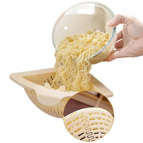 2Pcs Magnetic Suction Sink Strainer Triangular Corner Rack with Drain Hole Food Drain Basket Sponge Storage Rack