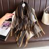 Brand Women Silk Scarf Female Stripe Foulard Femme Pashmina Shawls And Wrap Big Size Scaves Beach Towel Bandana Muslim Hijab