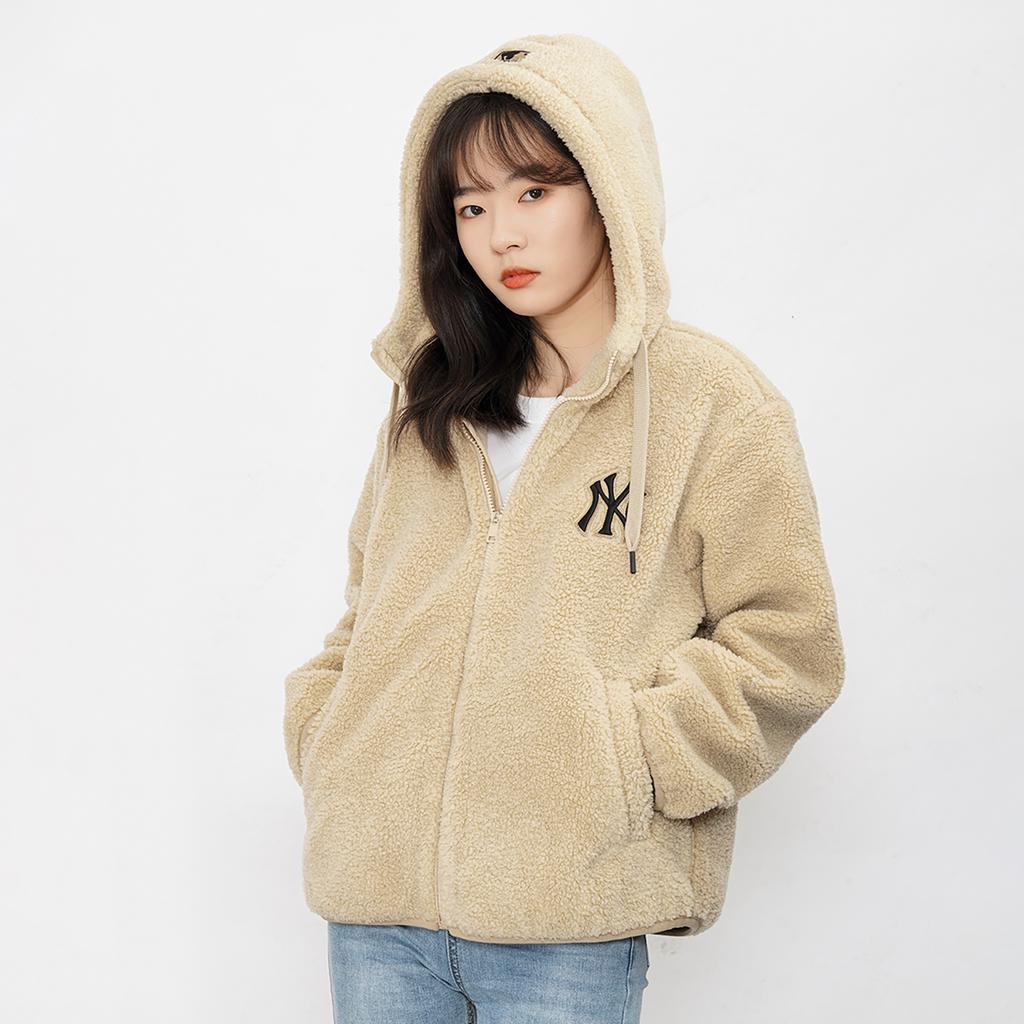 MLB New York Yankees Velvet Jackets Unisex Sandy Brown Hooded Moderate 3AJPF3216-50SAS