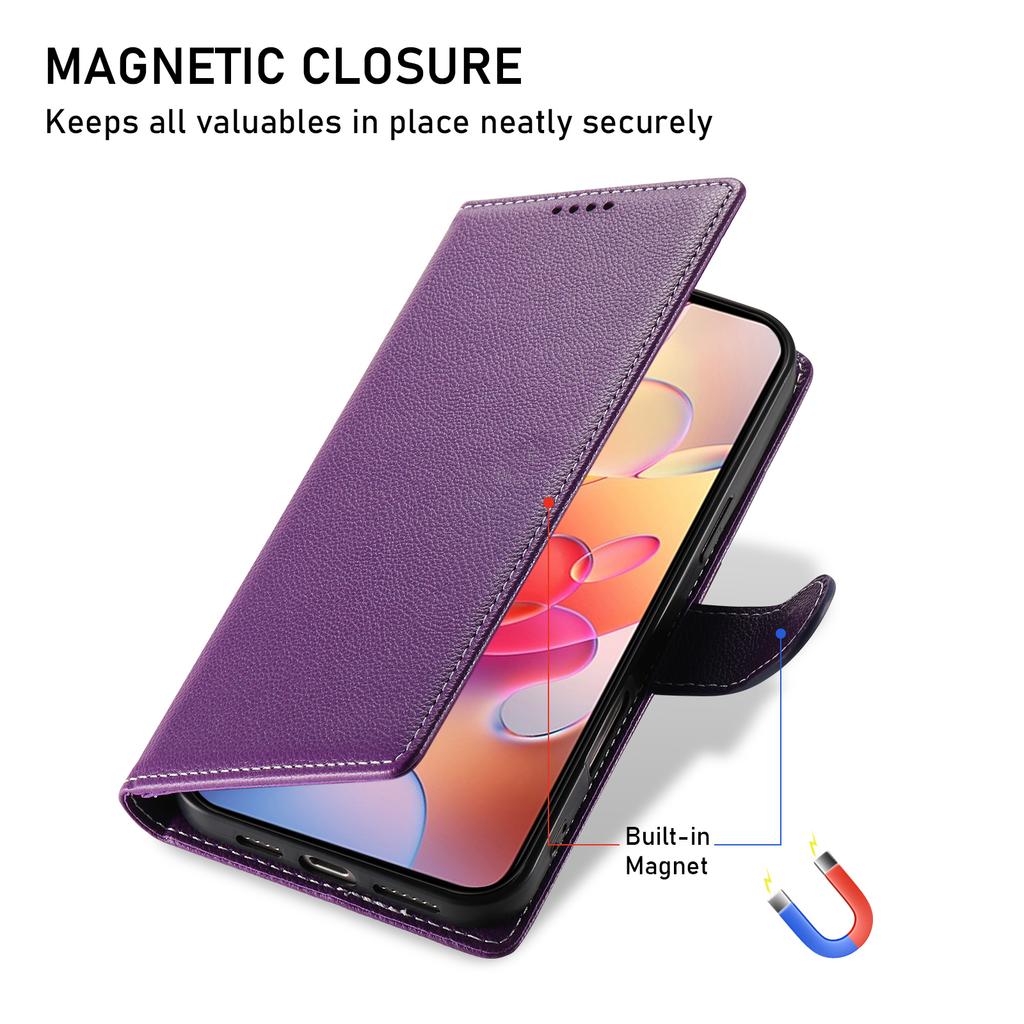 DF-012 Für Samsung Galaxy A36 5G Hülle Litschi-Textur Leder Magnetischer Verschluss Brieftasche Ständer Handyhülle