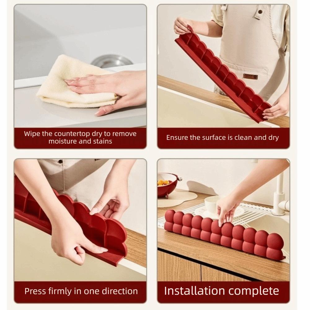 Silicone Sink Baffle Suction Cup Sink Water Blocking Strip Anti-Splash Splash Guard Kitchen Sink