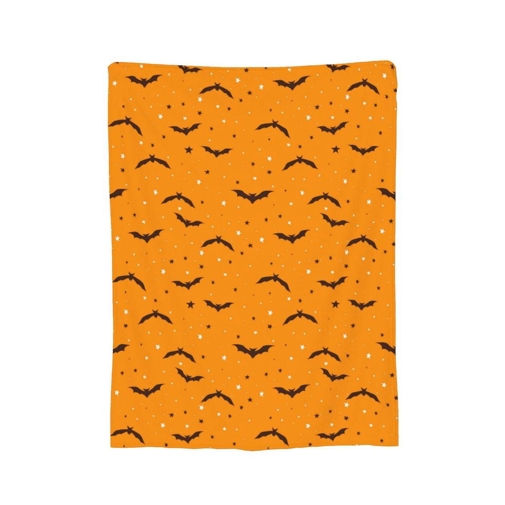 Cartoon Bat Halloween Gothic Blankets Fleece  Winter  Portable Lightweight Thin Throw Blanket for Bed Bedroom Rug Piece