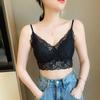 Short Style Lace Bandeau Beautiful Back Underwear for Women Push Up Wire Free Bra Camisole Vest Bandeau Underwear