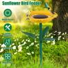 Large Capacity Floral Bird Feeder Standing Wild Bird Bath Tray Garden Yard Decoration All Weather Seed & Water Station
