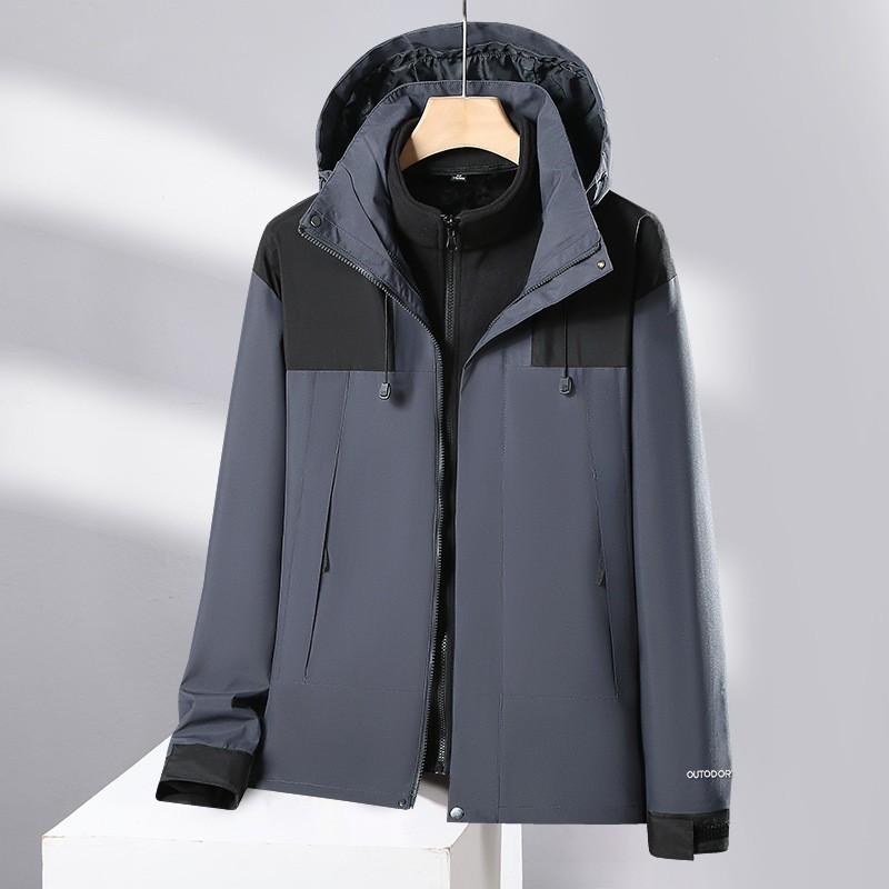 Couple Outdoor Casual Sports Jacket Winter Color Block Lightweight Hooded Outerwear Teens