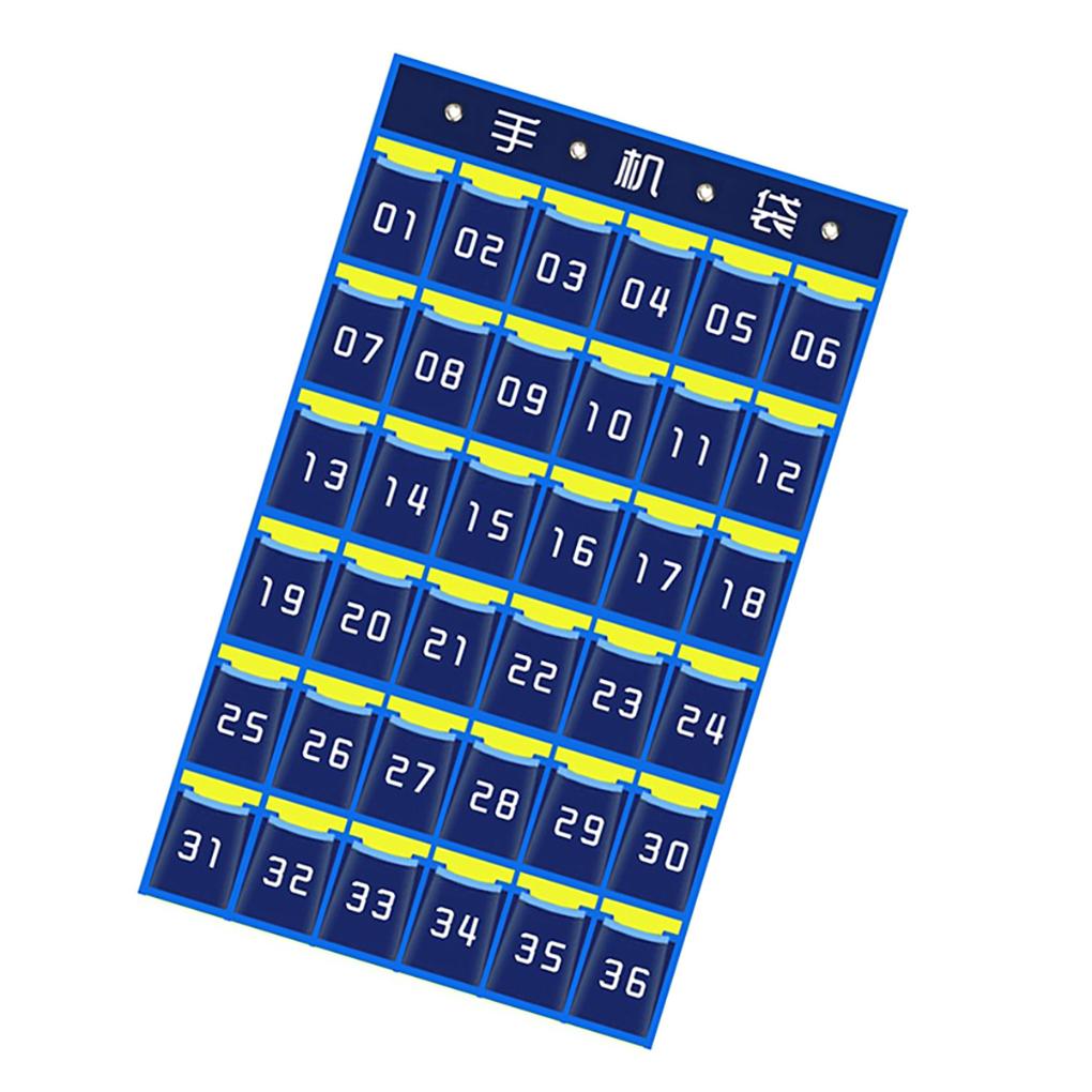 

Numbered Pocket Chart Over the Door Organizer Homeschool Supplies Classroom Decor Storage Bags for Cell Phones Calculator Holder no.01