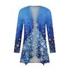 Women's Fashion Casual Christmas  Print Medium Length Cardigan Jacket Coat