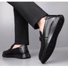 British Cowhide Casual Loafers for Men Spring Autumn Soft-soled Business Men's Dress Shoes Fashion Black Leather Shoes Male