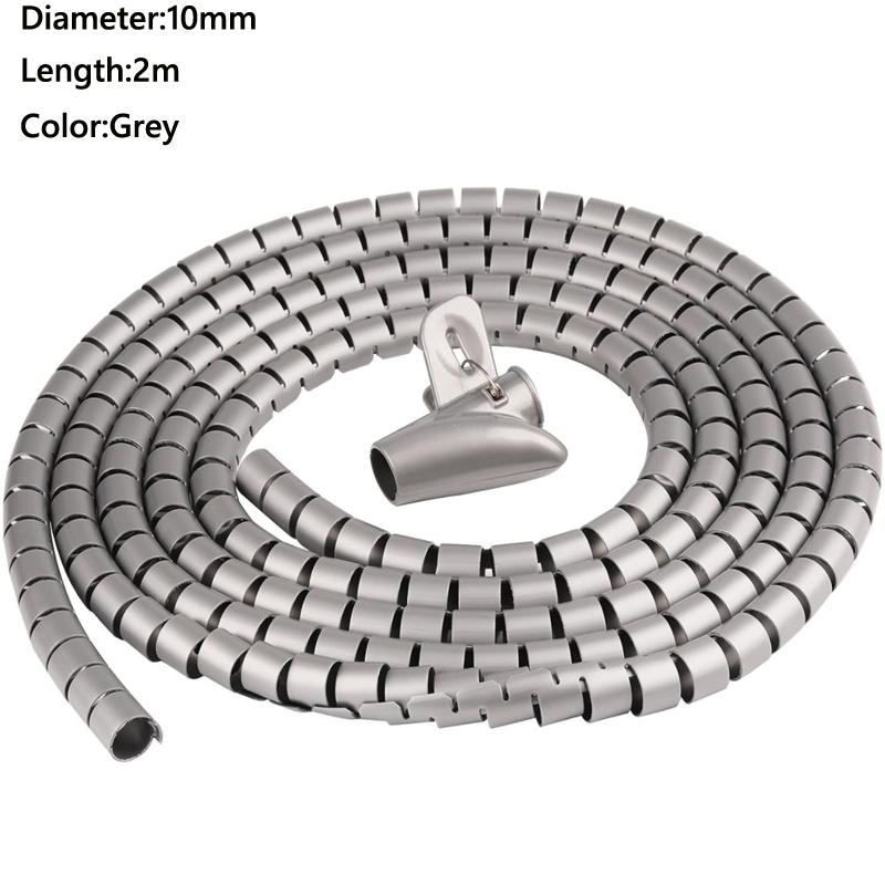 1/2meter 8-25mm Cable Spirals Wrap Tidy Cord Wire Banding Loom Storage Organizer PC TV Wire Winding Tube Wire Sleeves