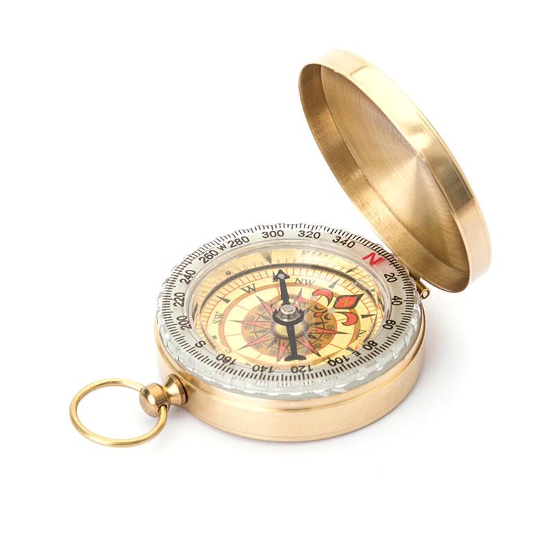 G50 Luminous Brass Retro Flip Pocket Compass