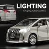 Alloy 1/24 Toyota Elfa car model can be remotely opened door simulation sound and light children's toy car boy car gift