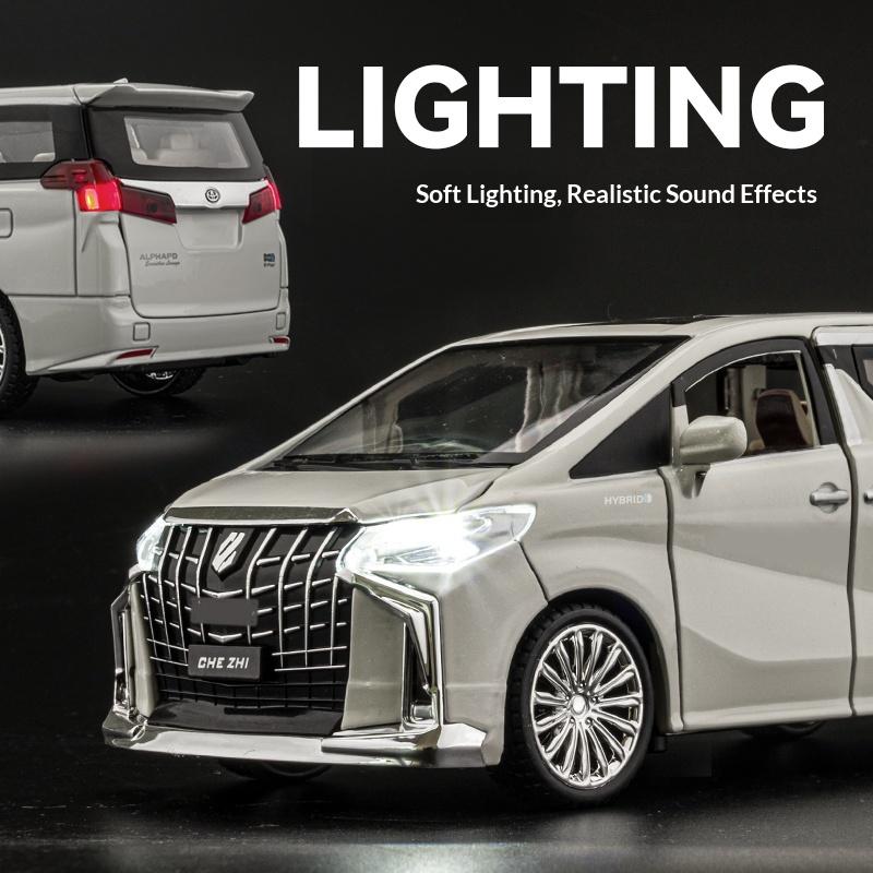 Alloy 1/24 Toyota Elfa car model can be remotely opened door simulation sound and light children's toy car boy car gift