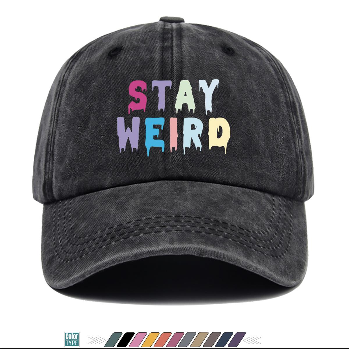 pc pcs STAY WEIRD Graffiti Duckbill Cap Adjustable Snapback Baseball Hat with STAY WEIRD Print Lightweight Breathable S 1pc
