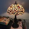 Shell Tiffany Table Light Bed Lamp Room Decor Stained Glass Luminaria for Home Bedroom Bedside Night Stand Desk Lighting Fixture