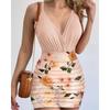 BITCED Women's Fashion Casual Sleeveless V Neck Skirt Set