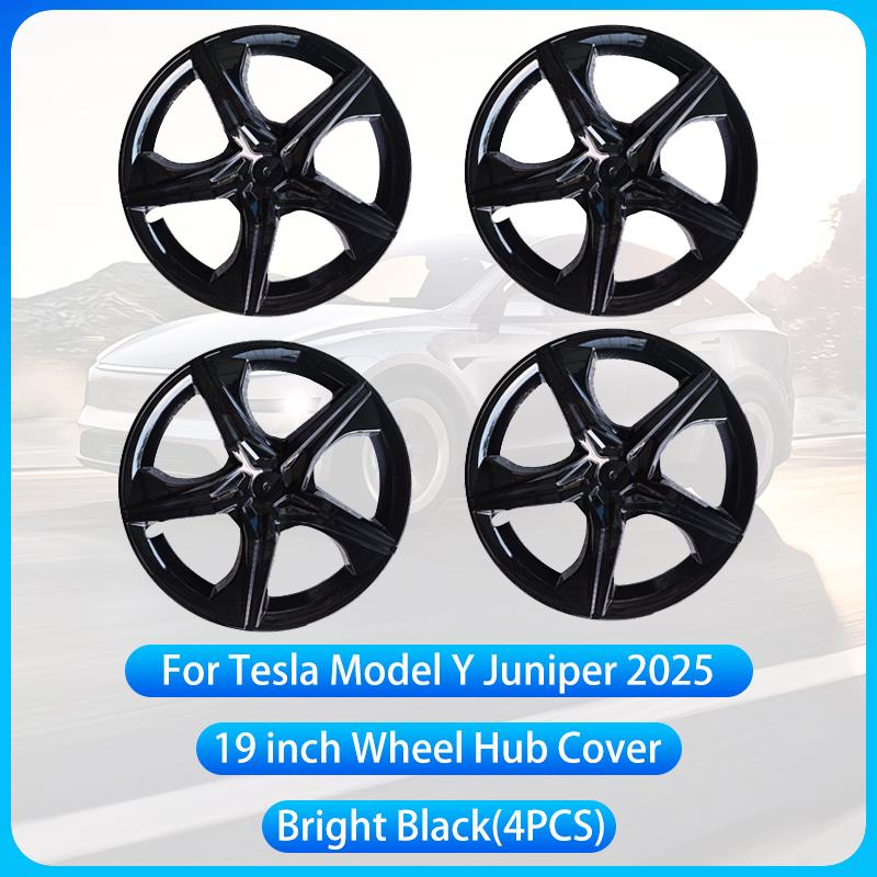 For Tesla Model Y Juniper 2025 4PCS 19 Inch Wheel Cap Automobile Performance Replacement Wheel Hubcap Full Rim Cover Accessories