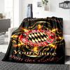 Bayern Munich Personalized Text Blanket Multi-purpose Customizable Blanket Soft Warm Cozy for Nap Bed Office Picnics Four Seasons Universal