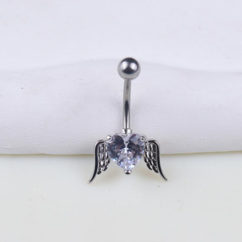 Fashion Bowknot Heart Navel Rings For Women Sexy Belly Button Nail Body Piercings Jewelry Stainless Steel Belly Button Ring Gift