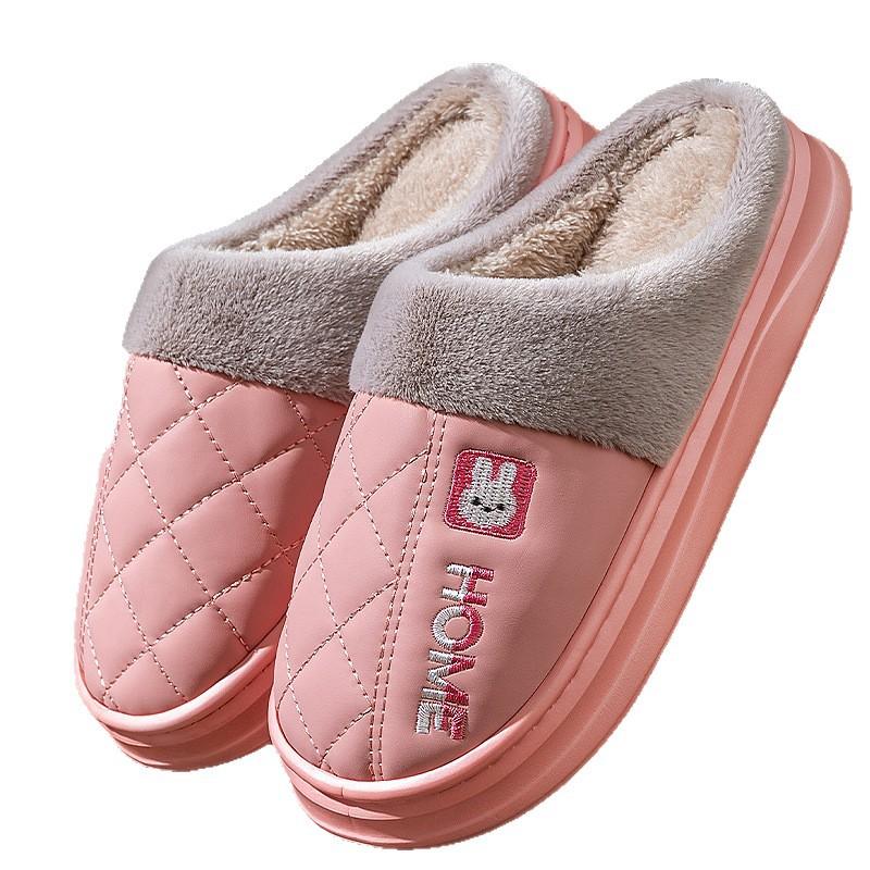 Cotton slippers winter indoor home non-slip 2025 new home plush slippers winter