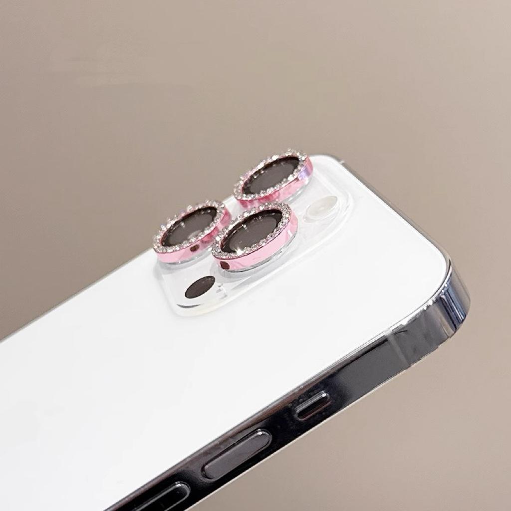 Luxus 2-3 Stück Kameraobjektivschutzhülle für iPhone 16 15 14 Plus 13 11 Pro Max 12 Mini 15plus Mädchen Glitzer Diamant Metall Schutzglasfolie