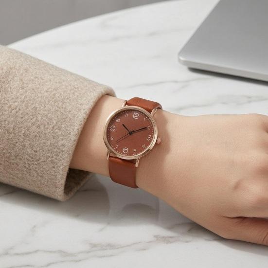 Quartz Watch Elegant Minimalist Analog Wristwatch High Accuracy Three-Pin Watch Suitable for Casual Formal Office Daily Wear Gift