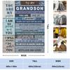 Grandson Gifts from Grandma Grandpa Blanket 60"x50", Grandson Gifts Throw Blanket, Gifts for Grandson Blankets Throws, Grandson Gift Ideas Blankets