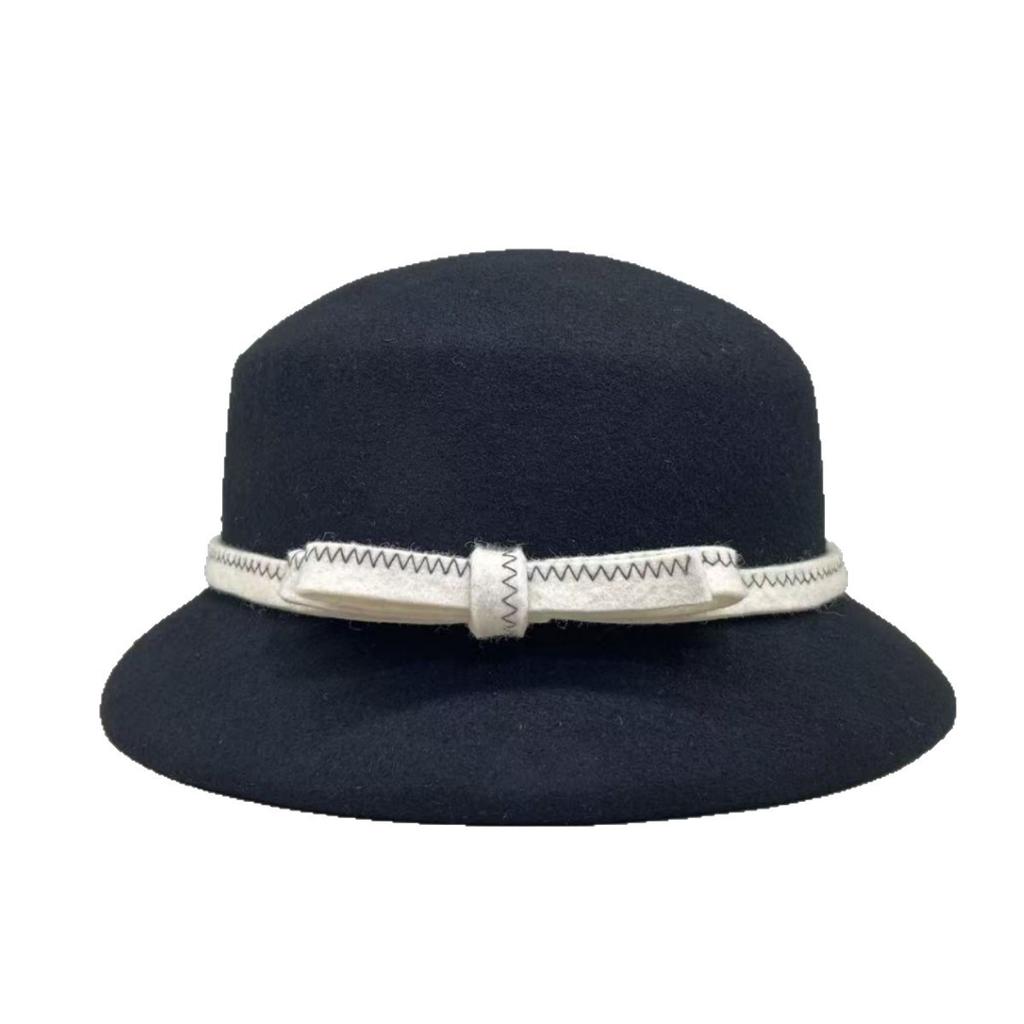 French Romantic High-end Lampshade Hat, Wool Top Hat, Women's Autumn/winter Warmth, Face-enhancing Little Hepburn Style Bucket Hat, Basin Hat