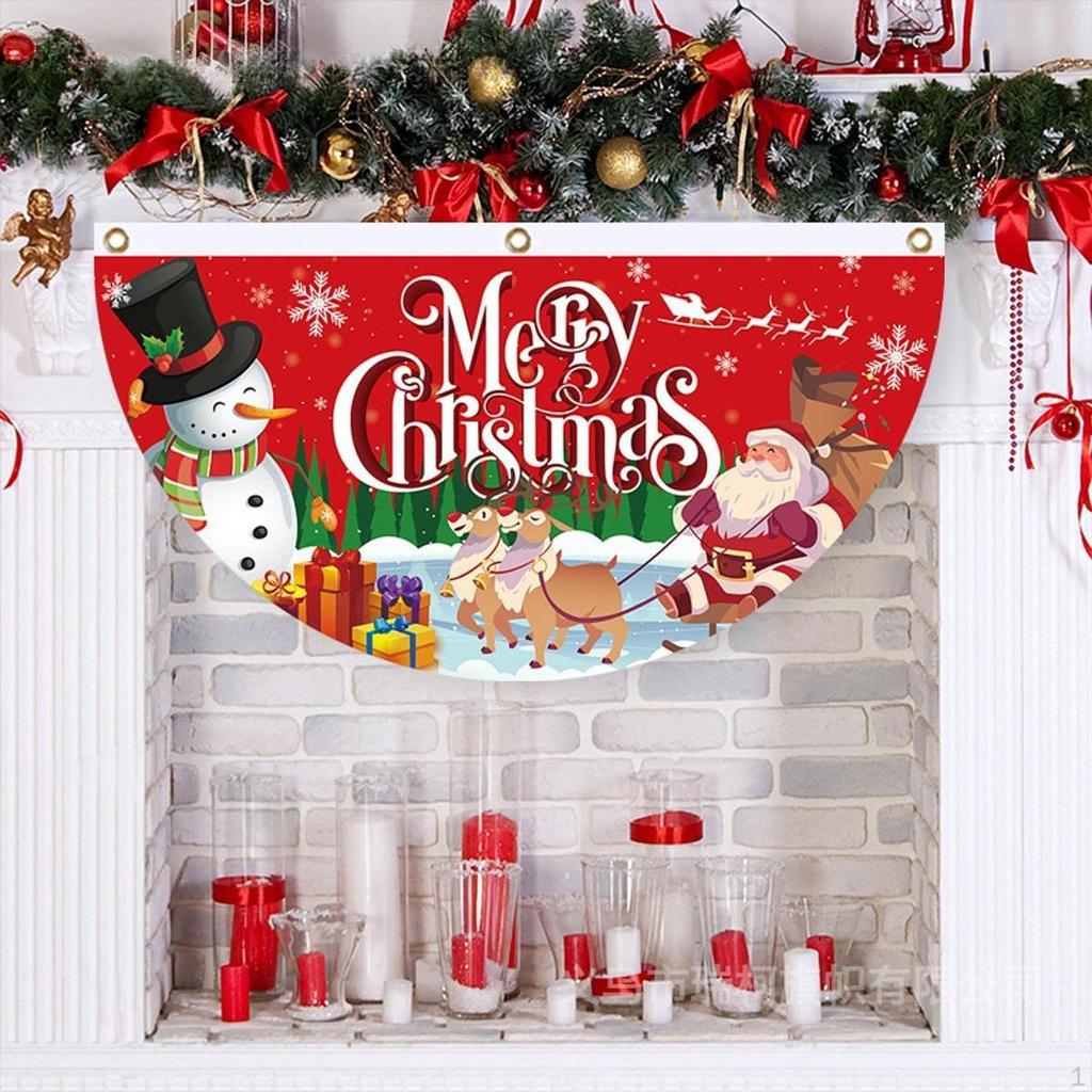 Christmas Banner Hanging Bunting for Patio Porch Outdoor Party
