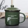 Retro Ceramic Enamel Style Mug with Lid