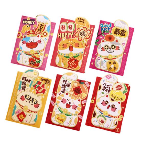 6Pcs Red Envelopes 2025 Chinese Lunar New Year Red Pocket Year of The