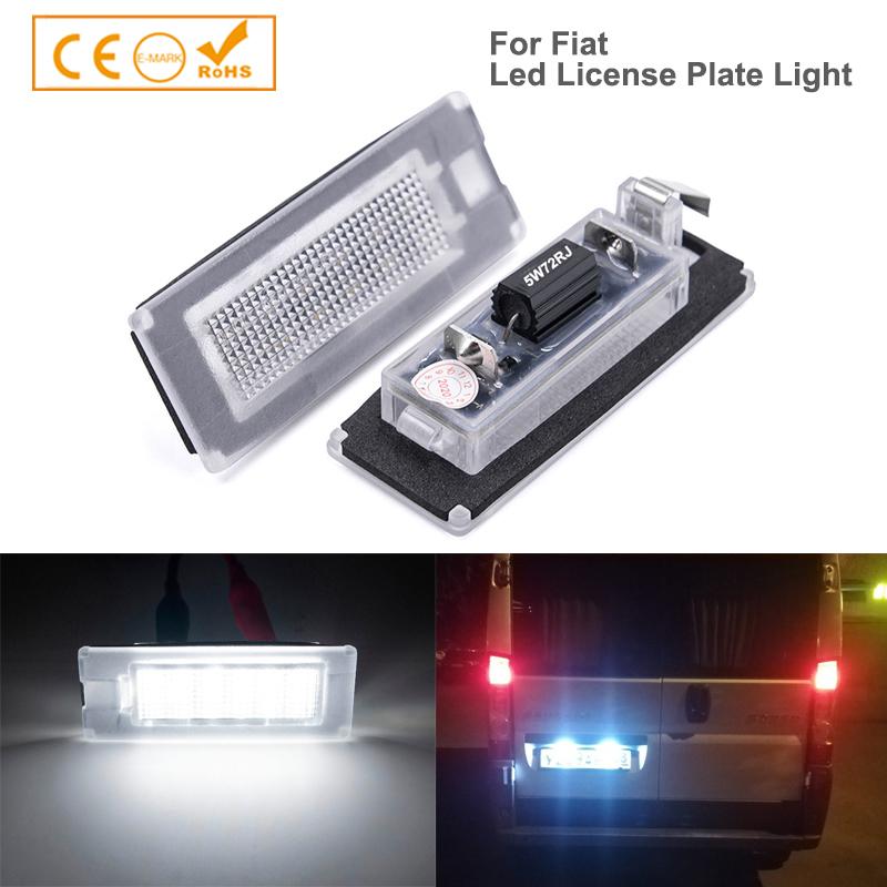 2Pcs Error Free 18smd White LED License Plate Lights Number Lamps For Fiat Ducato Bus Box Lancia Ypsilon Musa Car Accessories 6000K белый