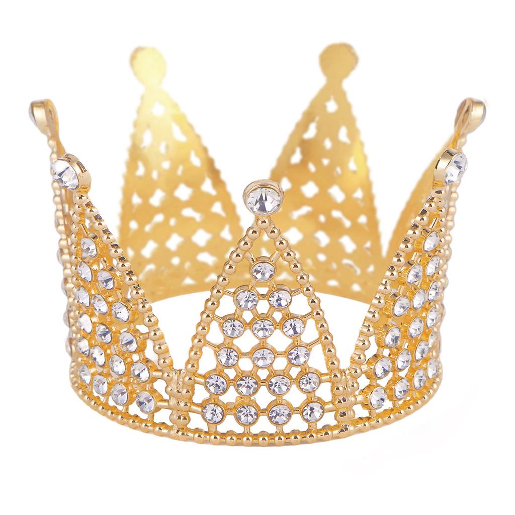 Elegant Gold Princess Birthday Crown For Girls Party Accessory Durable Alloy Tiara With Sparkling Crystal Design