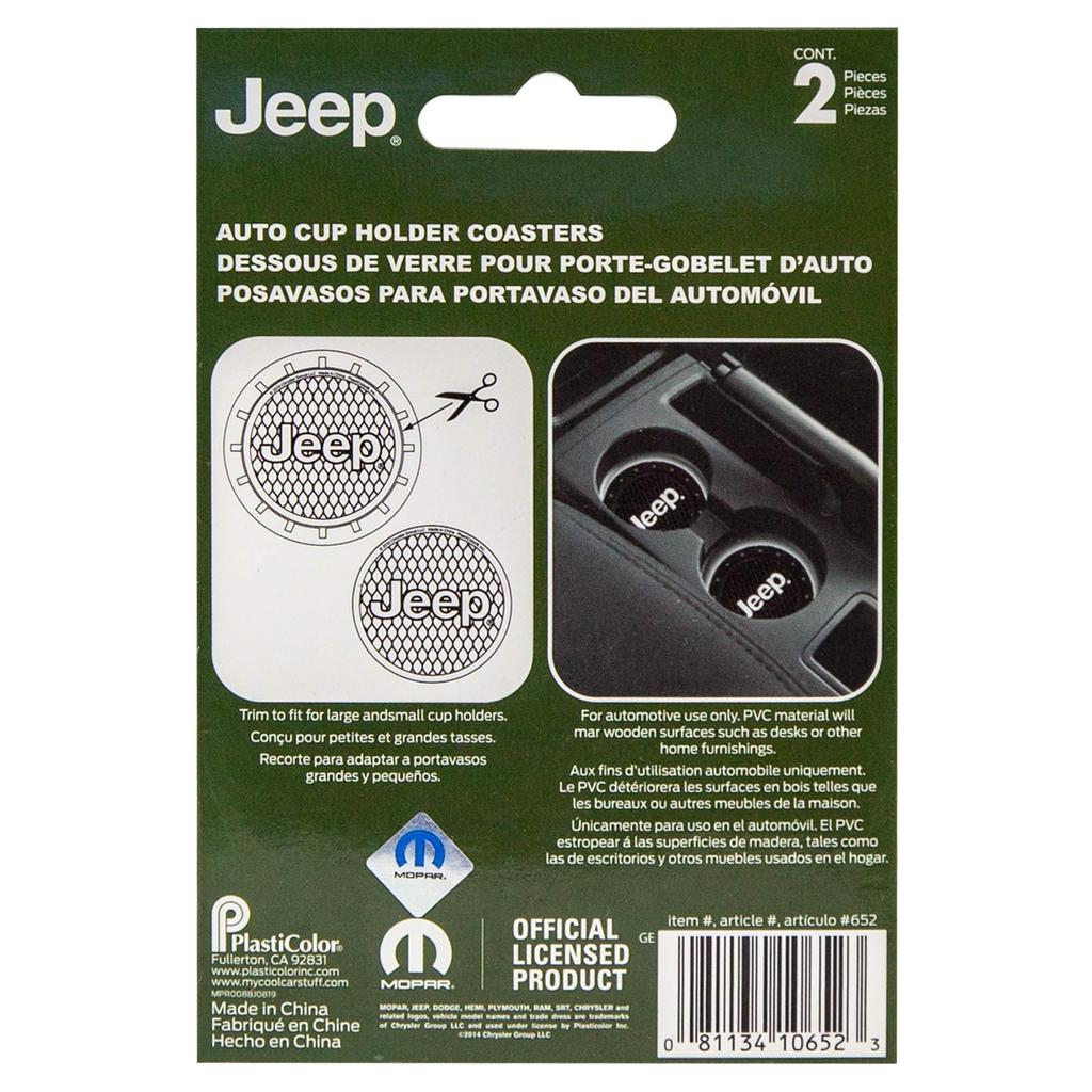 Plasticolor 000652R01 Jeep Logo Cup Holder Coaster