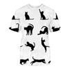 Cute Animal Series Short Sleeved 3D Digital Printed Short Sleeved Casual Top Shirt