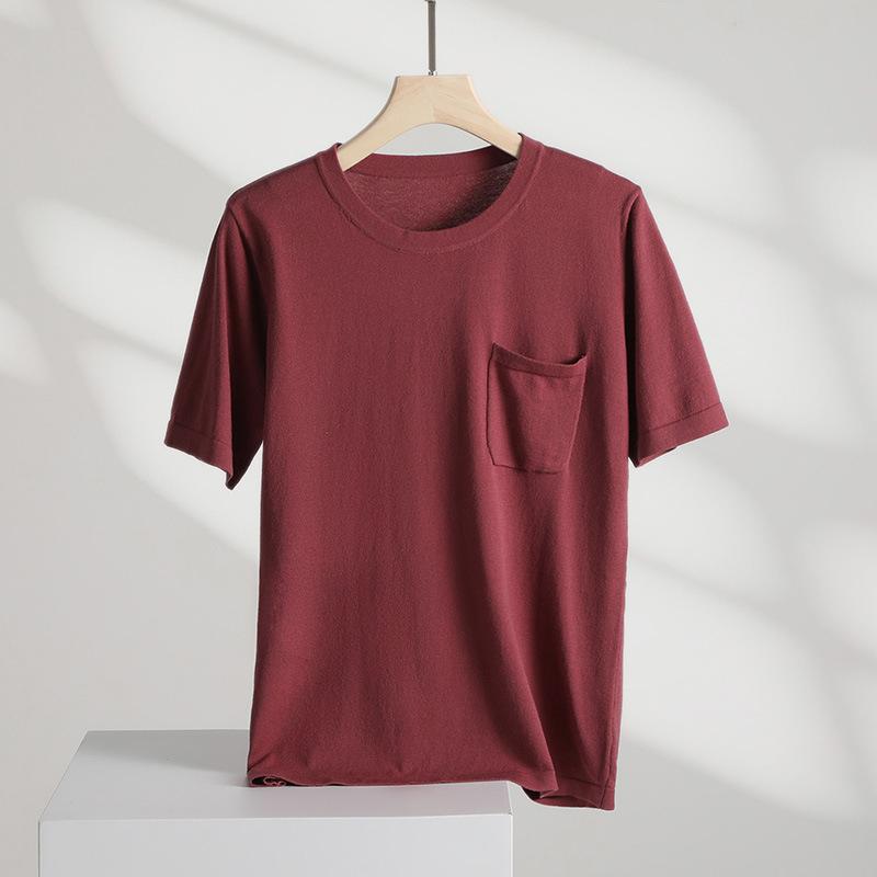 Thin Style, Round Neck, Short Sleeves for Women, Summer Style, Silky, Soft and Loose T-shirt, Fashionable and Versatile