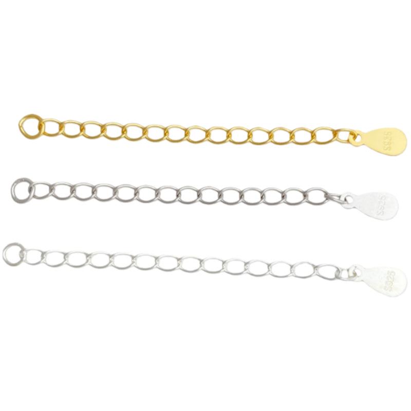 S925 Sterling Silver Gold-Plated Teardrop Extension Chain for Bracelet/Necklace.