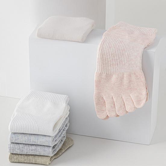 1 Pair Cotton Five Finger Short Socks Women Girl Breathable Sweat-Absorbent Split Toe Socks Casual Pilates Yoga Gym Fitness Sports Socks