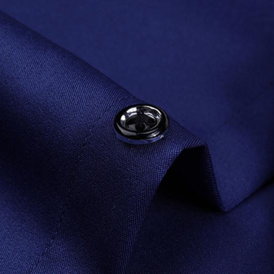 Herreskjorte Ensfarget Enkeltspent Formell Slim Fit Høstskjorte for Daglig Bruk