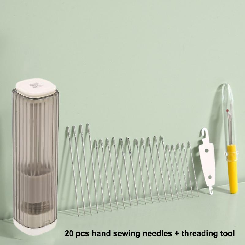 Magnetic Pressing Needle Box Plastic Multi-Functional Sewing Storage Tube Portable Sewing Tool Home Sewing Set Space-Saving
